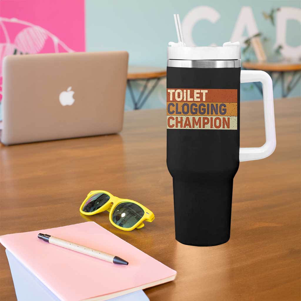 Toilet Clogging Champion Tumbler With Handle - Wonder Print Shop