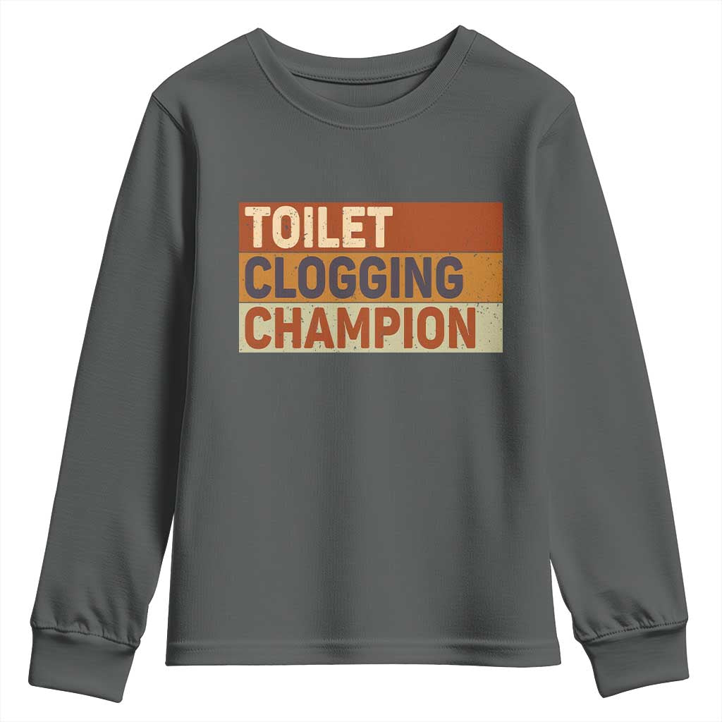 Toilet Clogging Champion Youth Sweatshirt - Wonder Print Shop