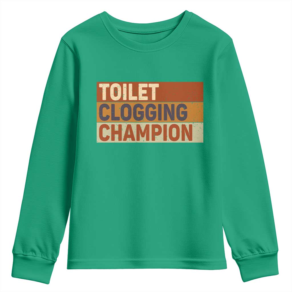 Toilet Clogging Champion Youth Sweatshirt - Wonder Print Shop