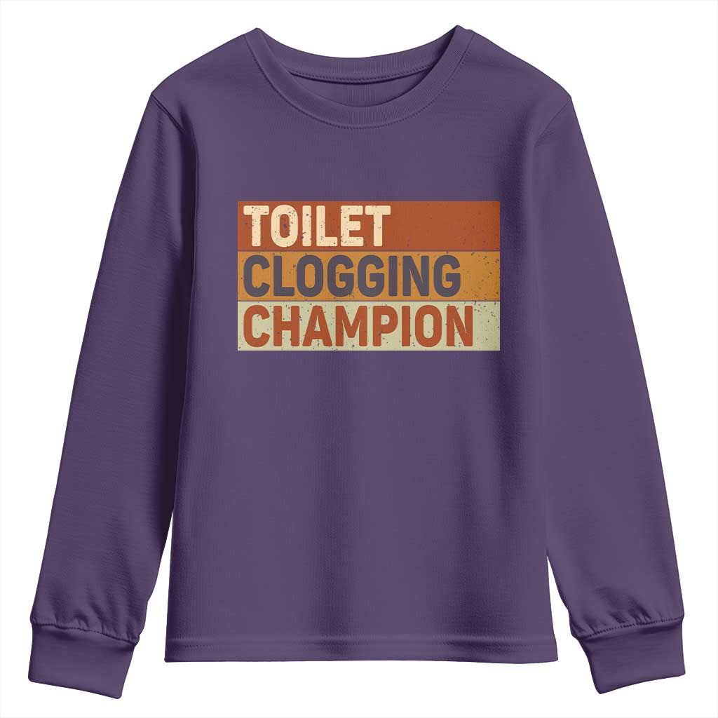 Toilet Clogging Champion Youth Sweatshirt - Wonder Print Shop