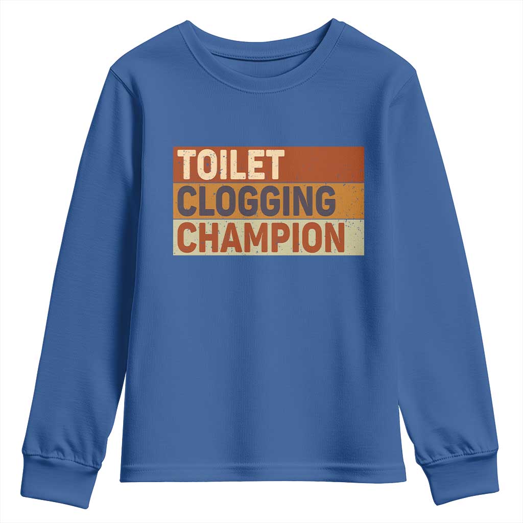 Toilet Clogging Champion Youth Sweatshirt - Wonder Print Shop
