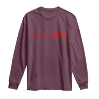 Drums Heartbeat Long Sleeve Shirt Drummer Percussionist - Wonder Print Shop
