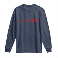 Drums Heartbeat Long Sleeve Shirt Drummer Percussionist - Wonder Print Shop