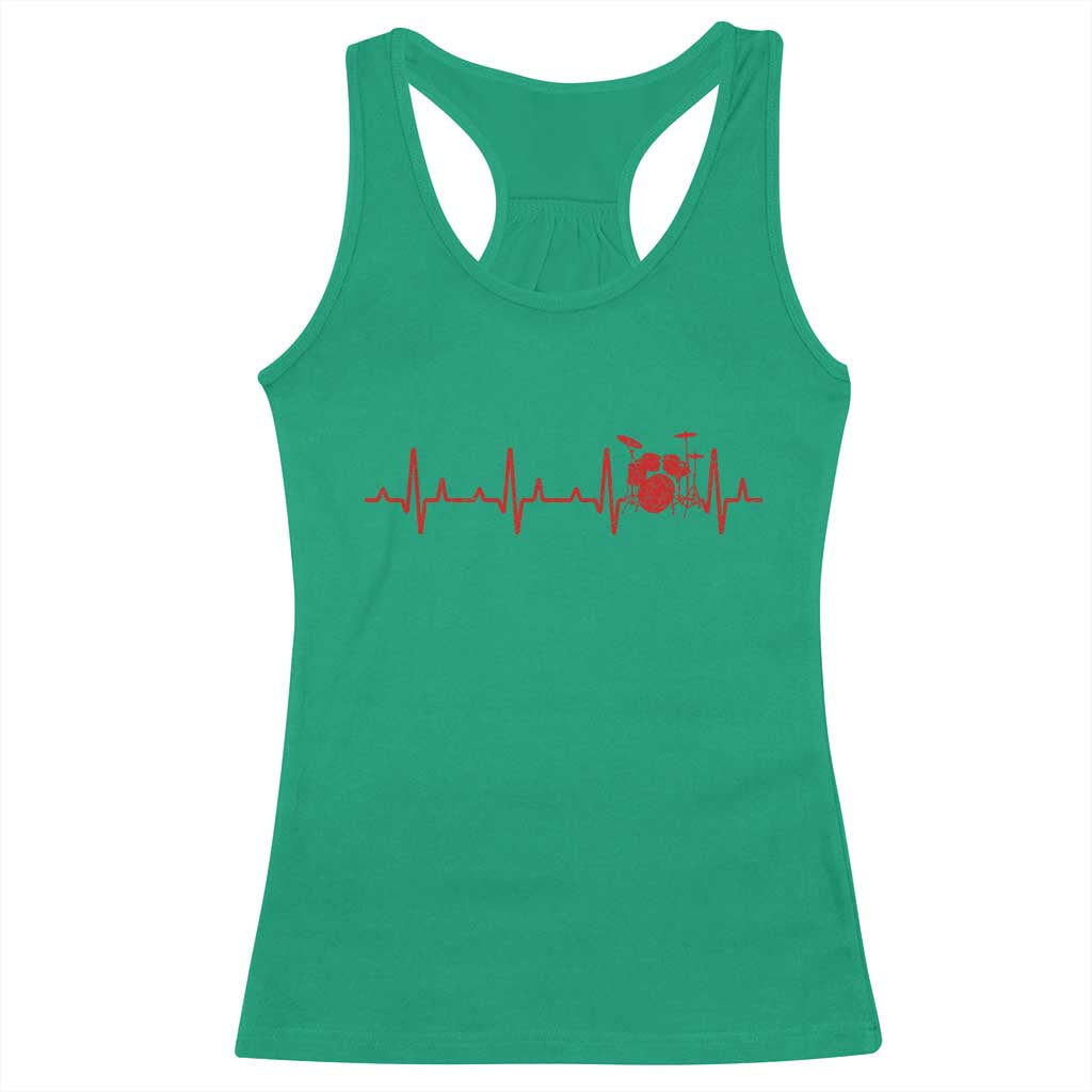 Drums Heartbeat Racerback Tank Top Drummer Percussionist - Wonder Print Shop