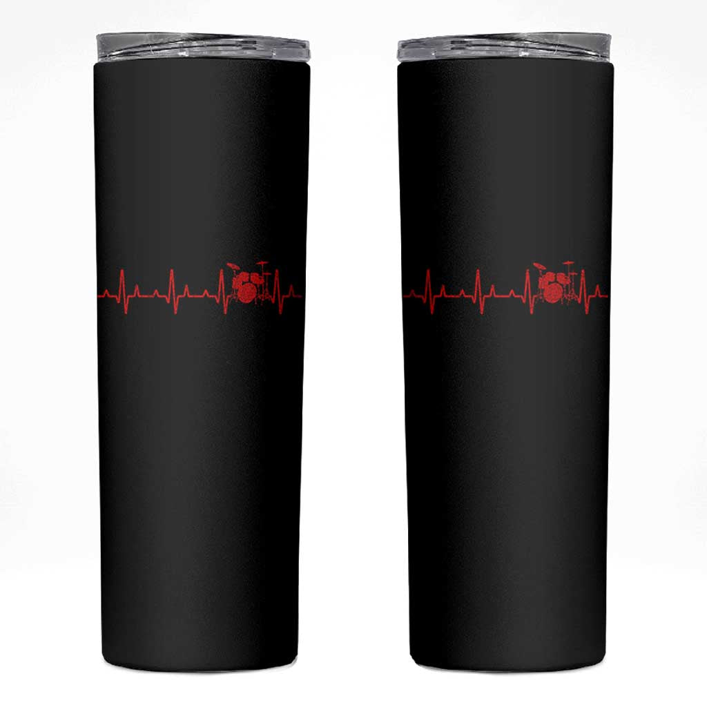 Drums Heartbeat Skinny Tumbler Drummer Percussionist - Wonder Print Shop
