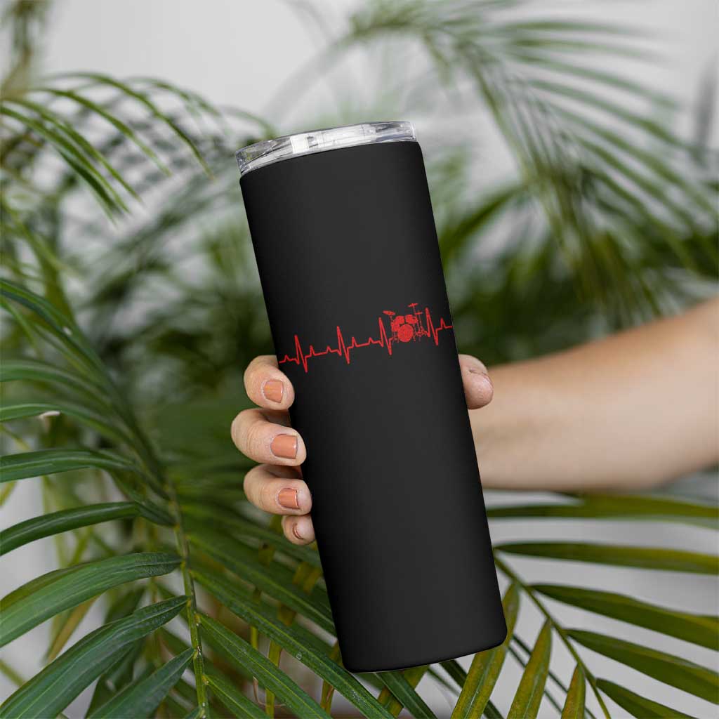 Drums Heartbeat Skinny Tumbler Drummer Percussionist - Wonder Print Shop