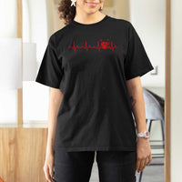 Drums Heartbeat T Shirt For Women Drummer Percussionist - Wonder Print Shop
