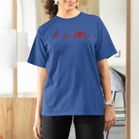 Drums Heartbeat T Shirt For Women Drummer Percussionist - Wonder Print Shop