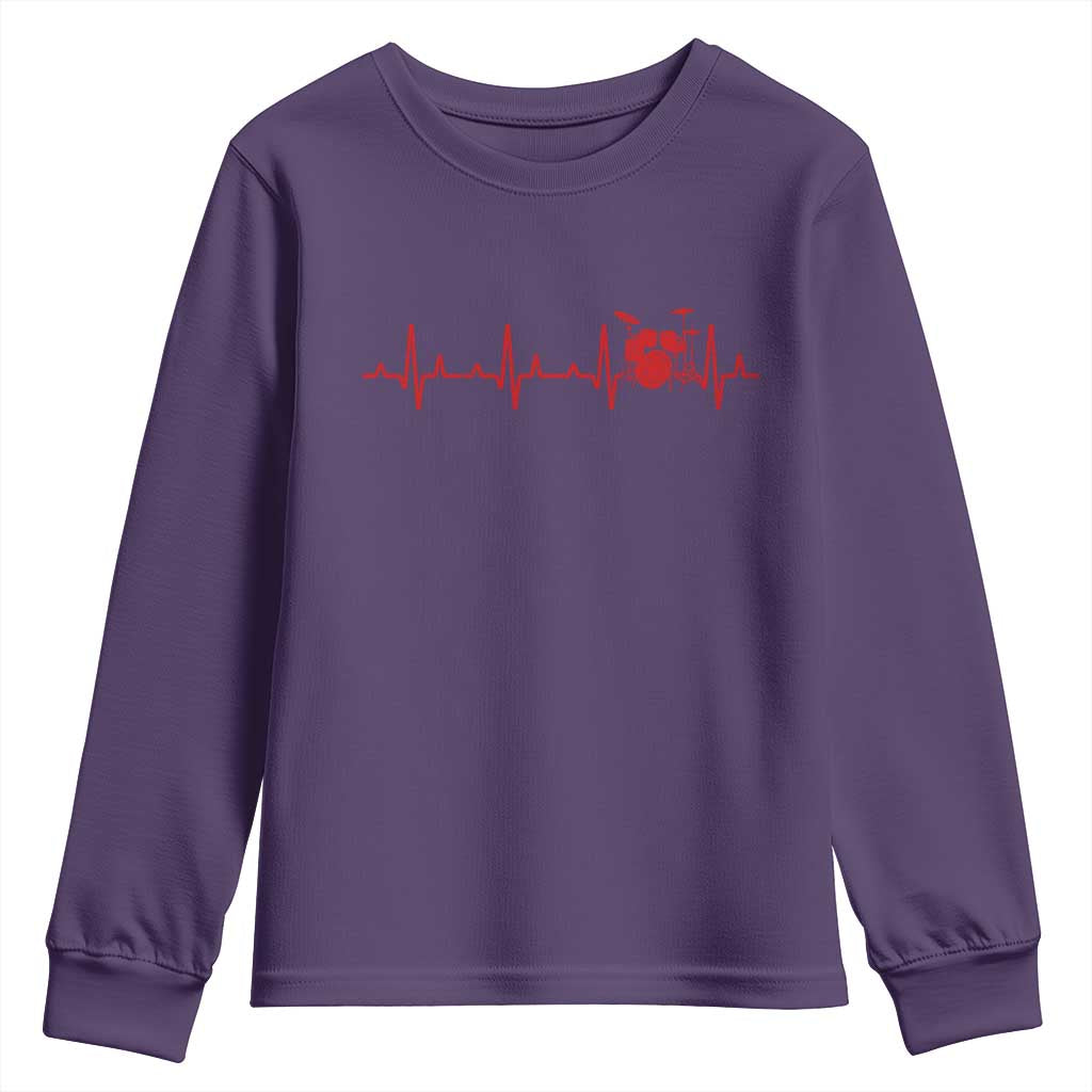 Drums Heartbeat Youth Sweatshirt Drummer Percussionist - Wonder Print Shop