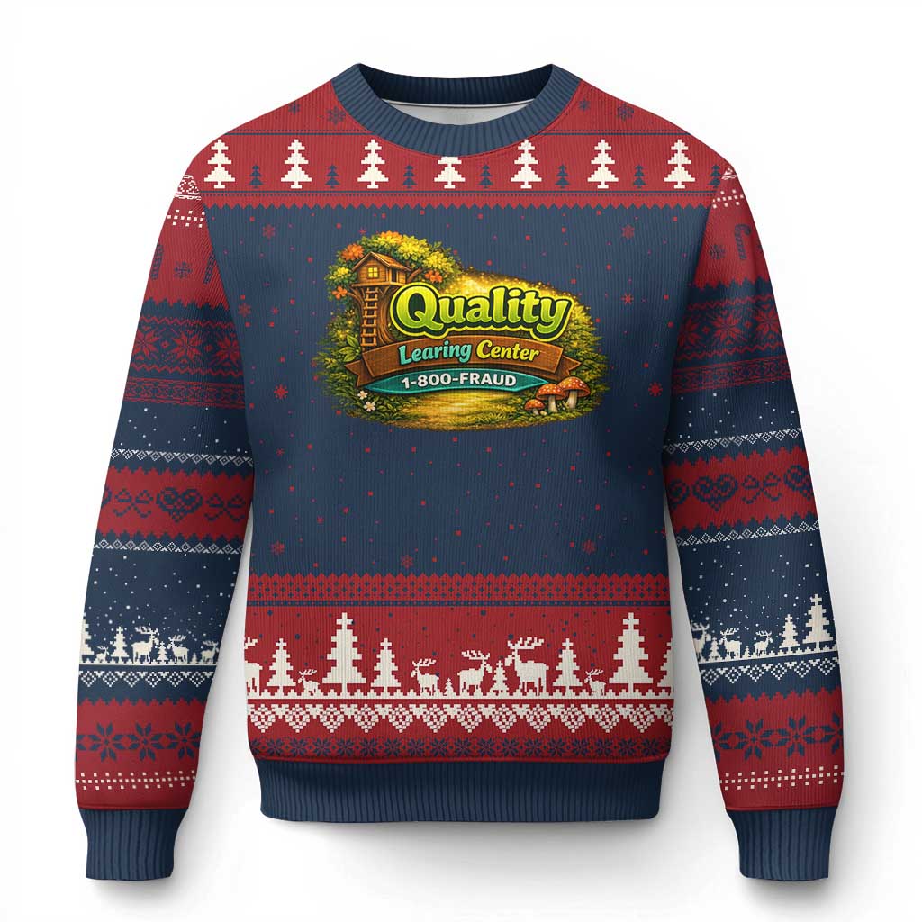 Quality Learing Center Ugly Christmas Sweater Funny Childcare Day Care