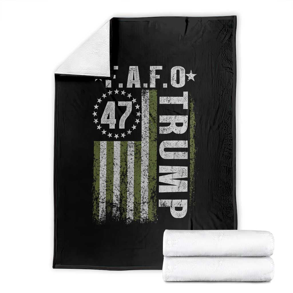 Funny Fafo Throw Blanket President 47 FDT American Flag