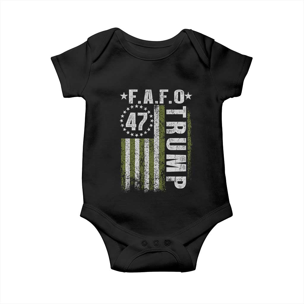 Funny Fafo Baby Onesie President 47 FDT American Flag