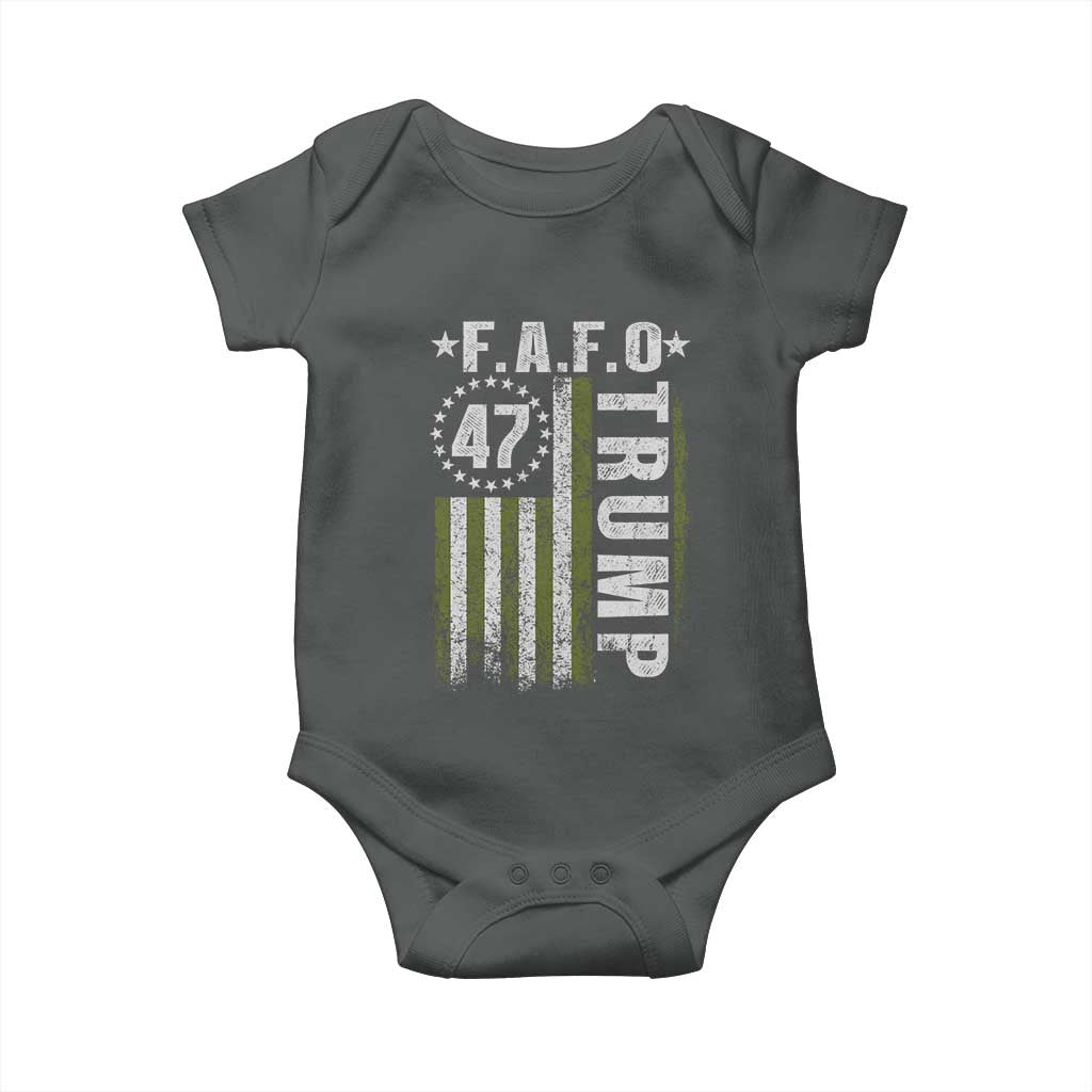 Funny Fafo Baby Onesie President 47 FDT American Flag