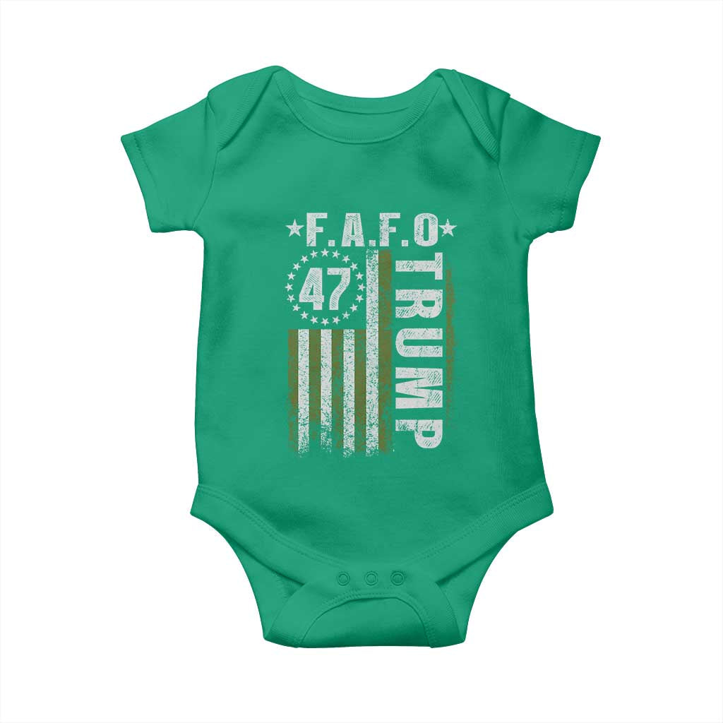 Funny Fafo Baby Onesie President 47 FDT American Flag