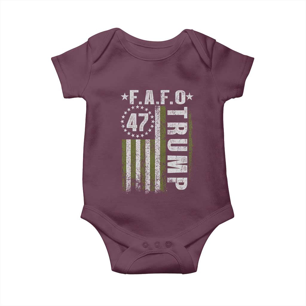 Funny Fafo Baby Onesie President 47 FDT American Flag