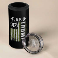 Funny Fafo 4 in 1 Can Cooler Tumbler President 47 FDT American Flag