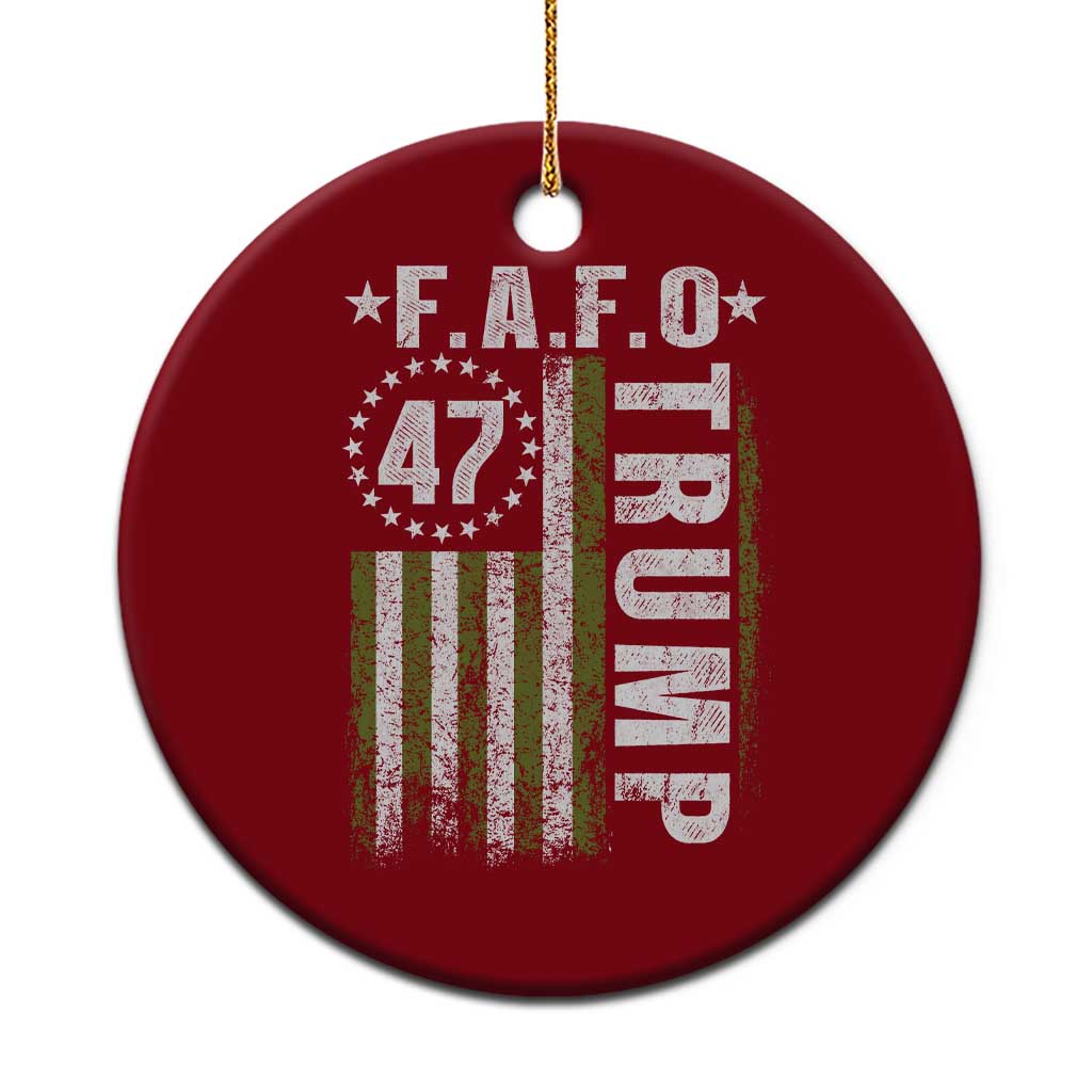 Funny Fafo Ceramic Ornament President 47 FDT American Flag