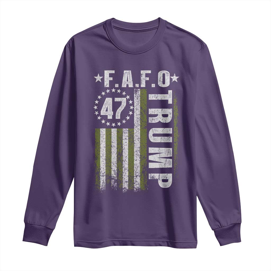 Funny Fafo Long Sleeve Shirt President 47 FDT American Flag