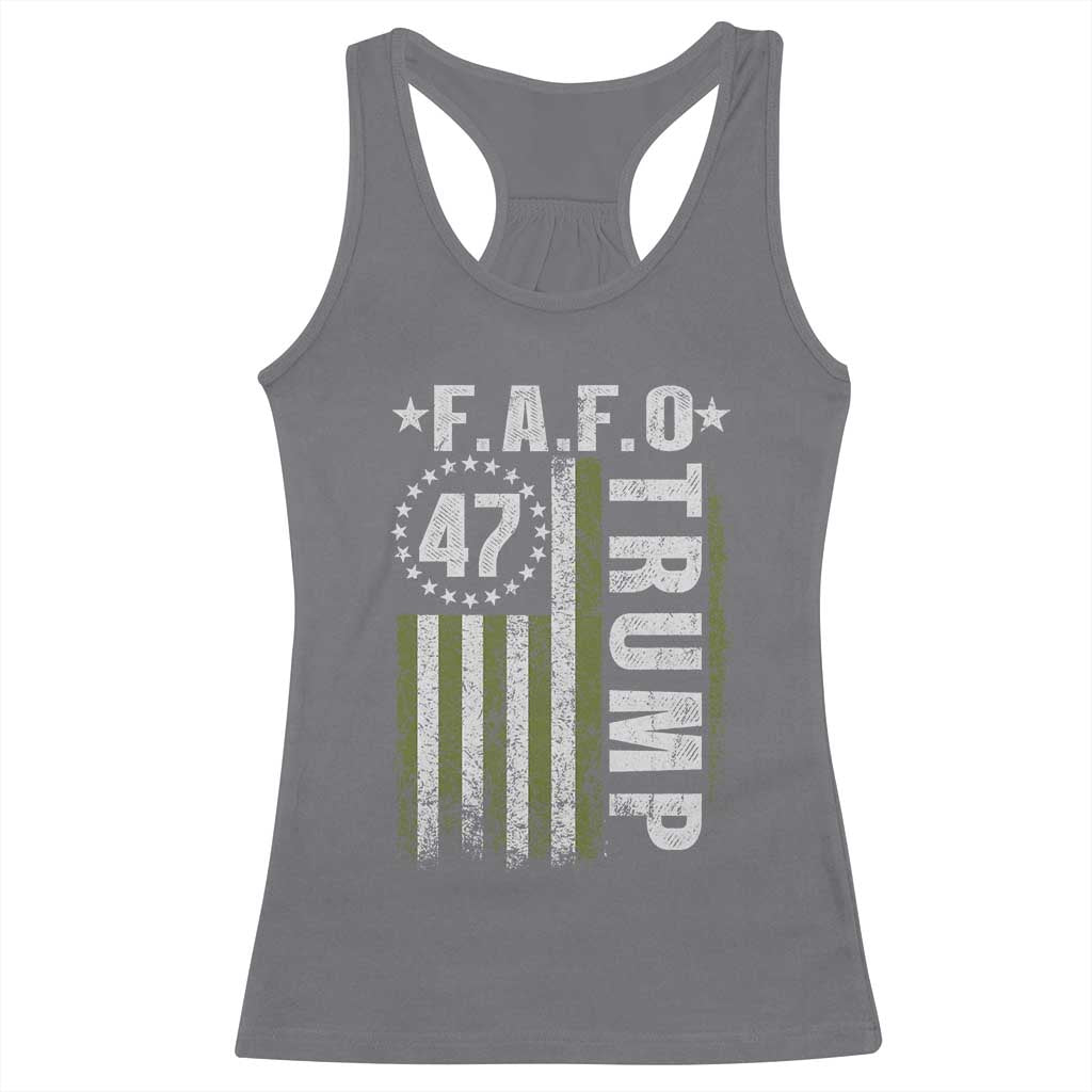 Funny Fafo Racerback Tank Top President 47 FDT American Flag