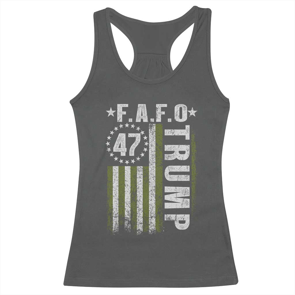 Funny Fafo Racerback Tank Top President 47 FDT American Flag