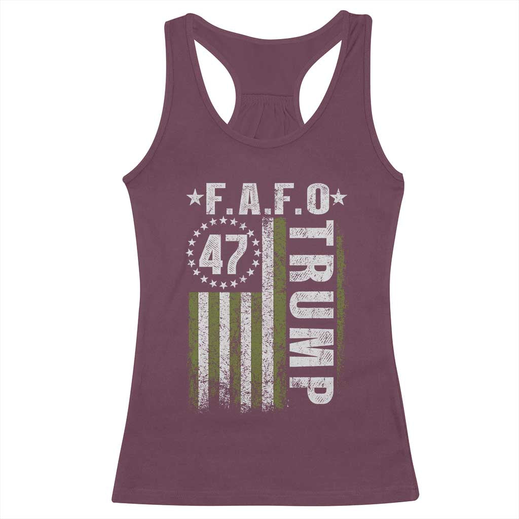 Funny Fafo Racerback Tank Top President 47 FDT American Flag