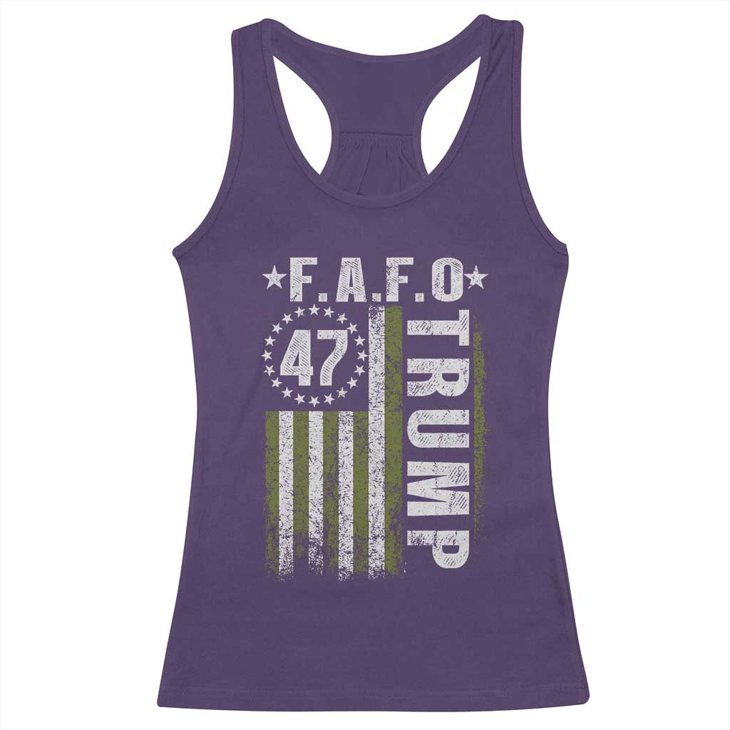 Funny Fafo Racerback Tank Top President 47 FDT American Flag