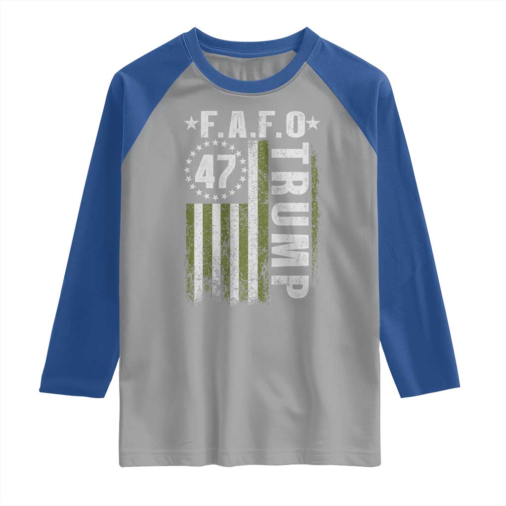 Funny Fafo Raglan Shirt President 47 FDT American Flag