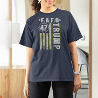 Funny Fafo T Shirt For Women President 47 FDT American Flag