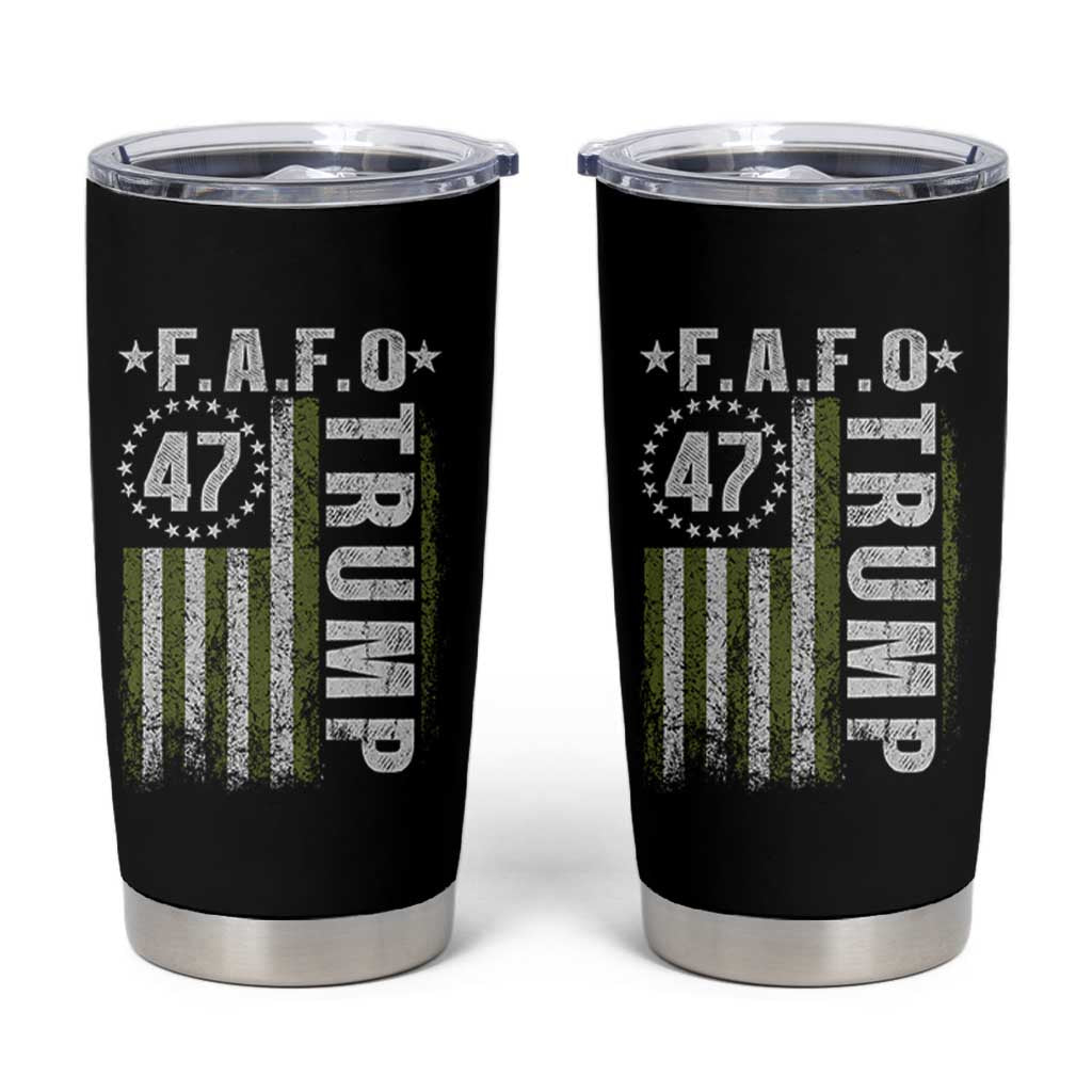 Funny Fafo Tumbler Cup President 47 FDT American Flag