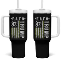 Funny Fafo Tumbler With Handle President 47 FDT American Flag