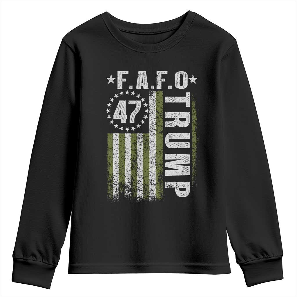 Funny Fafo Youth Sweatshirt President 47 FDT American Flag
