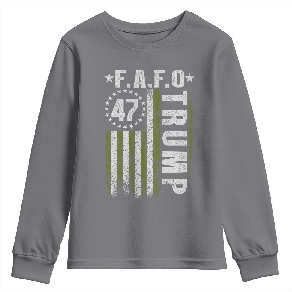 Funny Fafo Youth Sweatshirt President 47 FDT American Flag