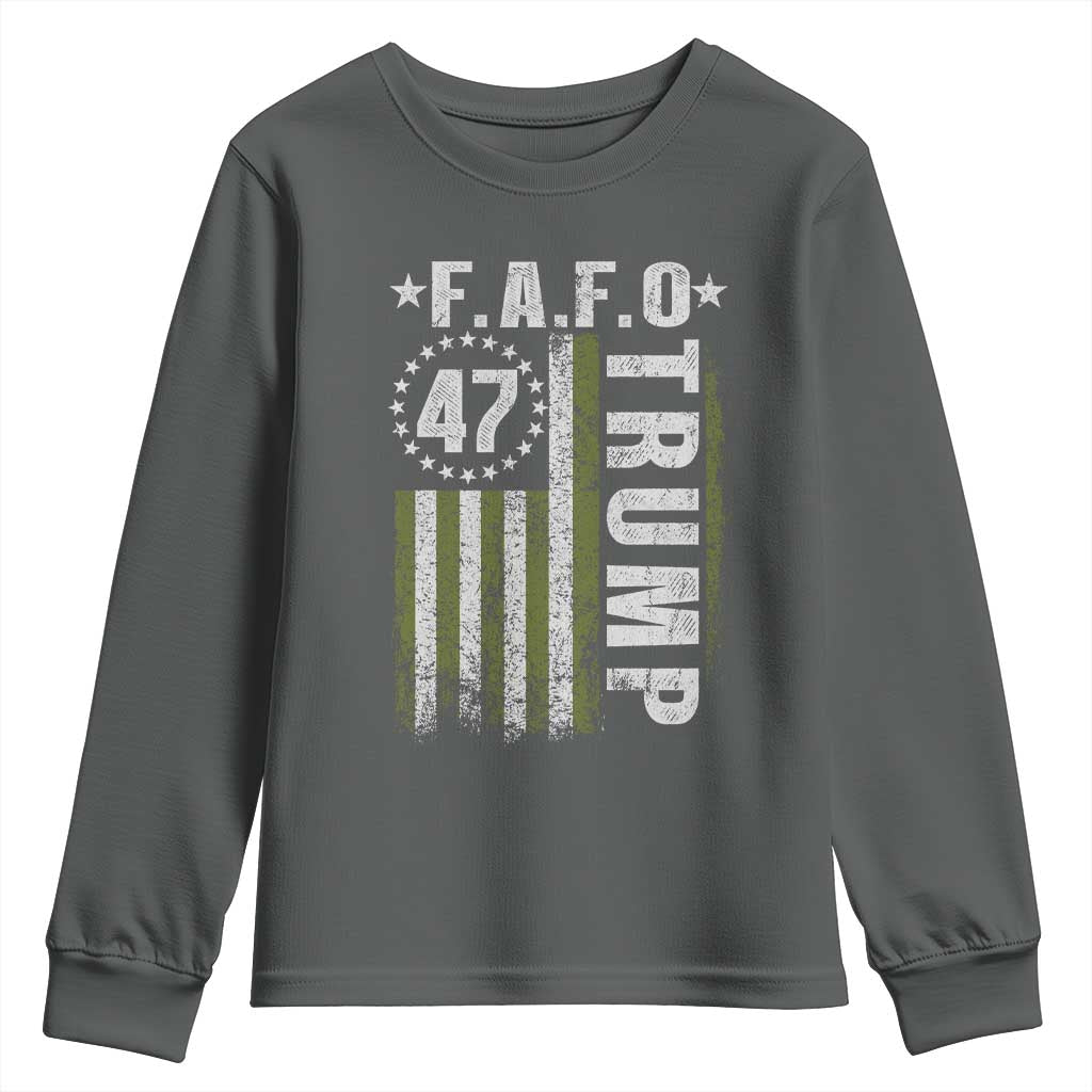 Funny Fafo Youth Sweatshirt President 47 FDT American Flag
