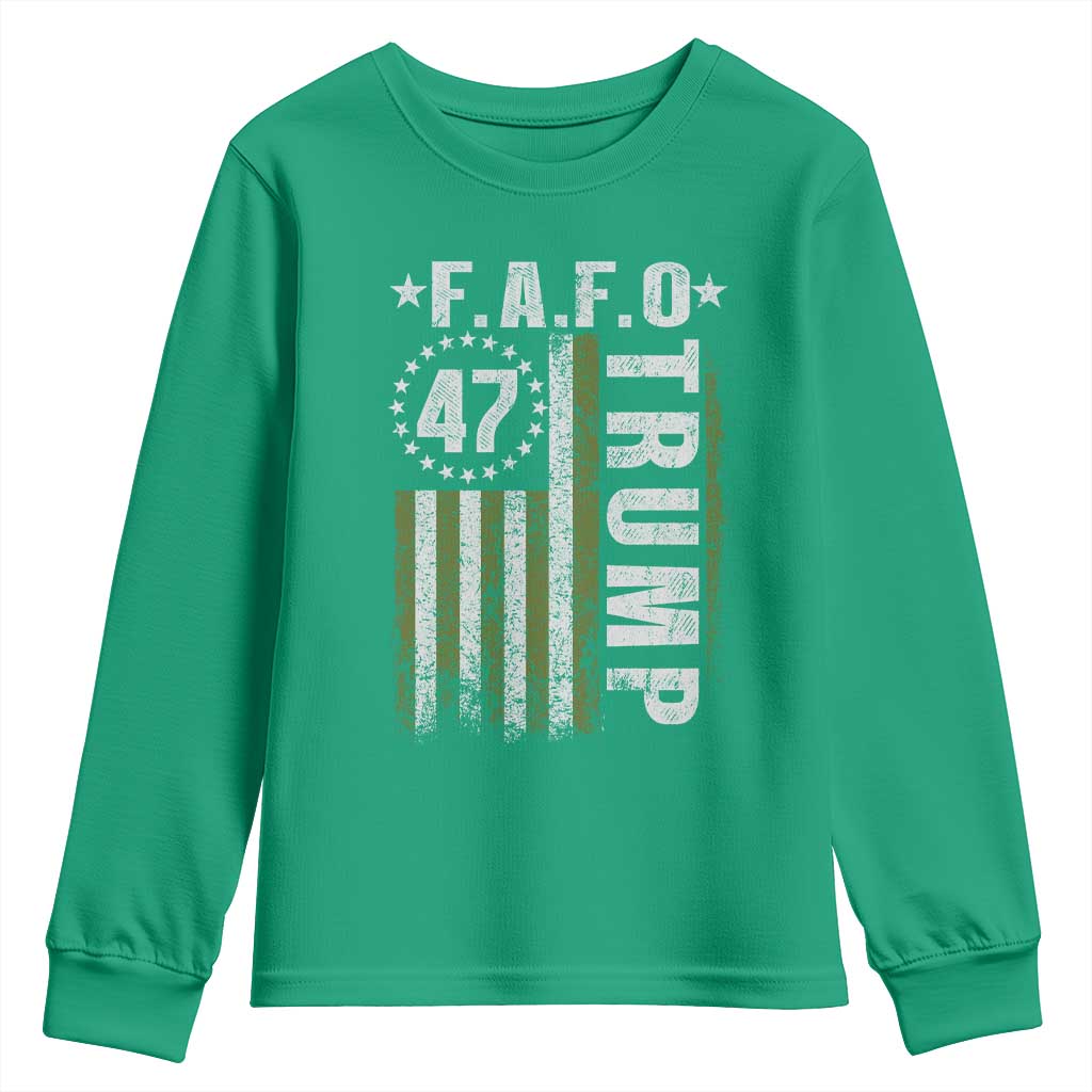 Funny Fafo Youth Sweatshirt President 47 FDT American Flag
