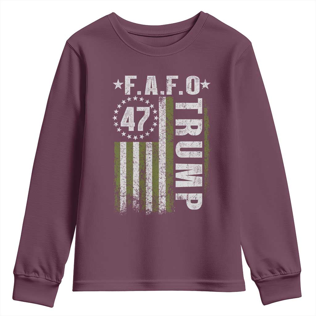 Funny Fafo Youth Sweatshirt President 47 FDT American Flag