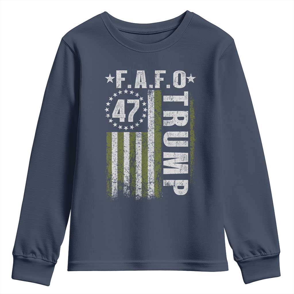 Funny Fafo Youth Sweatshirt President 47 FDT American Flag