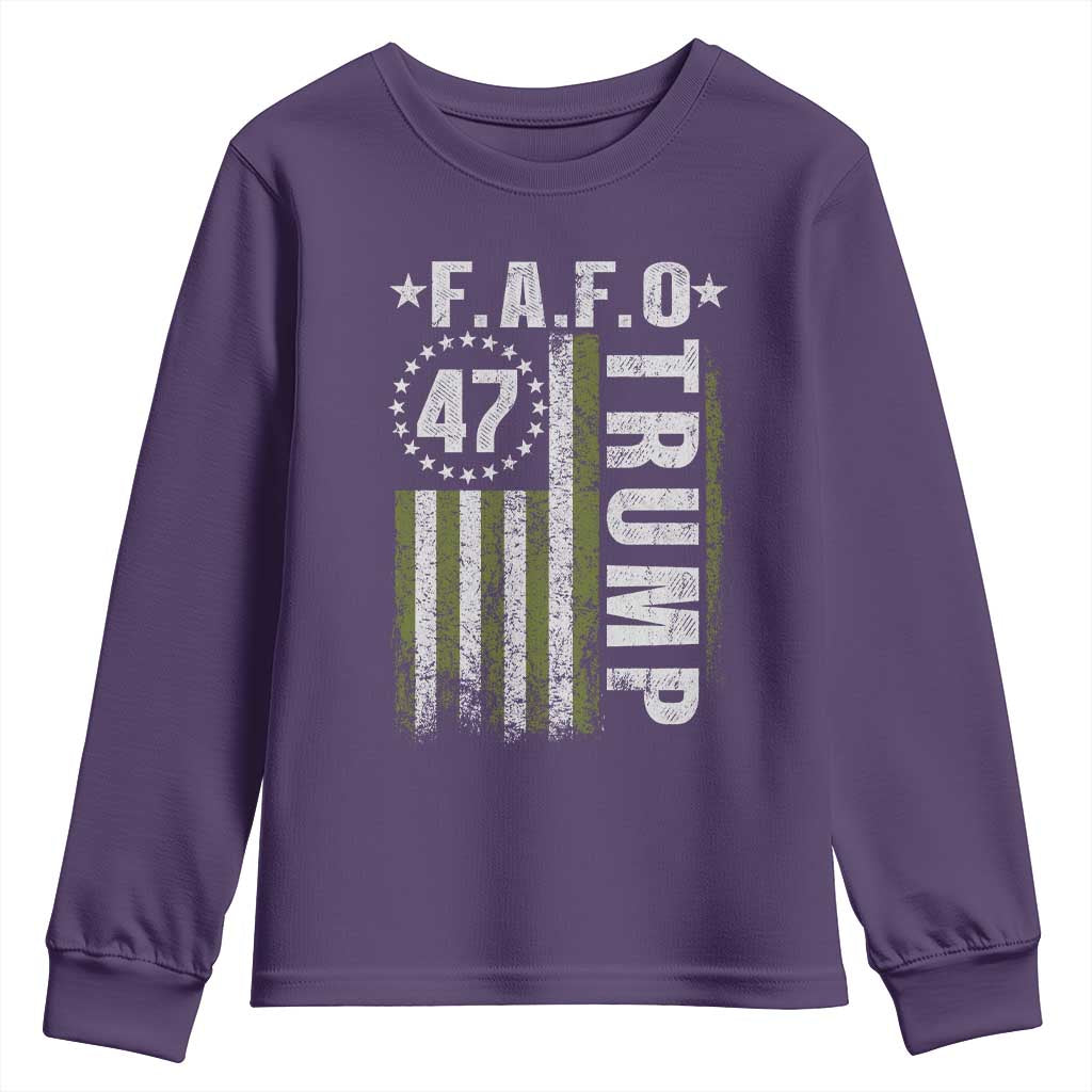 Funny Fafo Youth Sweatshirt President 47 FDT American Flag