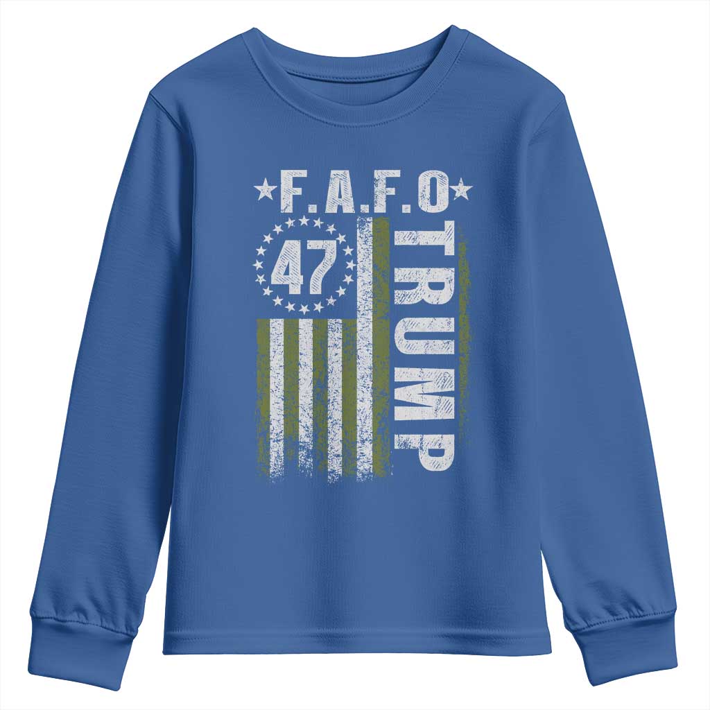 Funny Fafo Youth Sweatshirt President 47 FDT American Flag