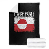 I Support Greenland Throw Blanket Grunge Flag