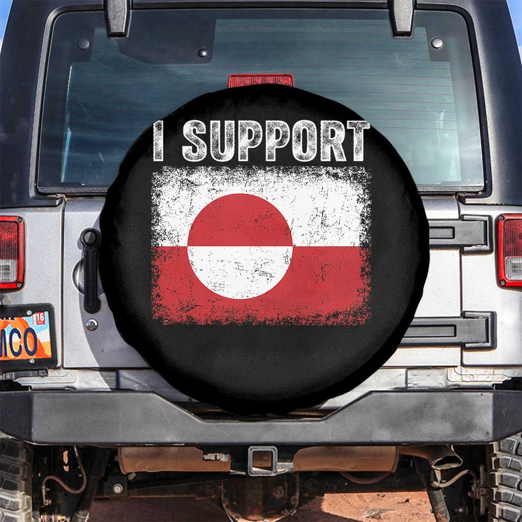 I Support Greenland Spare Tire Cover Grunge Flag