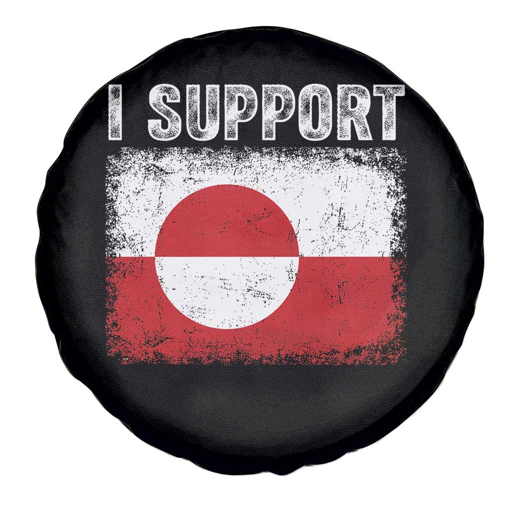 I Support Greenland Spare Tire Cover Grunge Flag