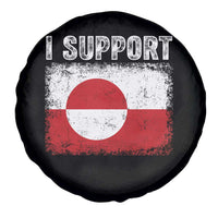 I Support Greenland Spare Tire Cover Grunge Flag