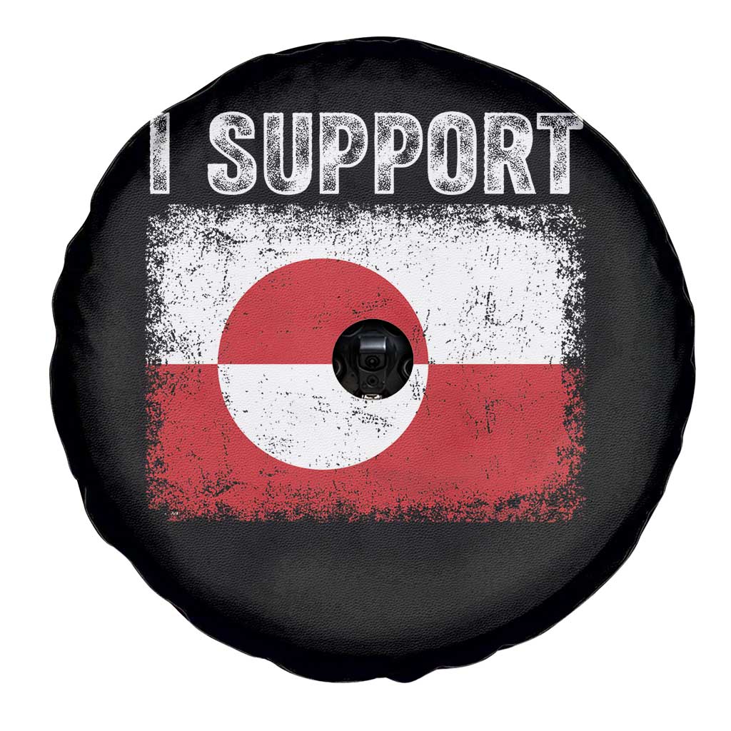 I Support Greenland Spare Tire Cover Grunge Flag