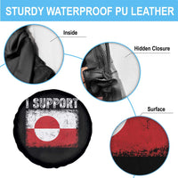 I Support Greenland Spare Tire Cover Grunge Flag