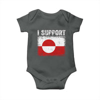 I Support Greenland Baby Onesie Grunge Flag