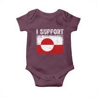 I Support Greenland Baby Onesie Grunge Flag