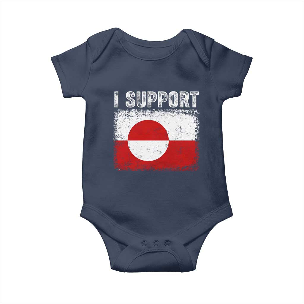 I Support Greenland Baby Onesie Grunge Flag