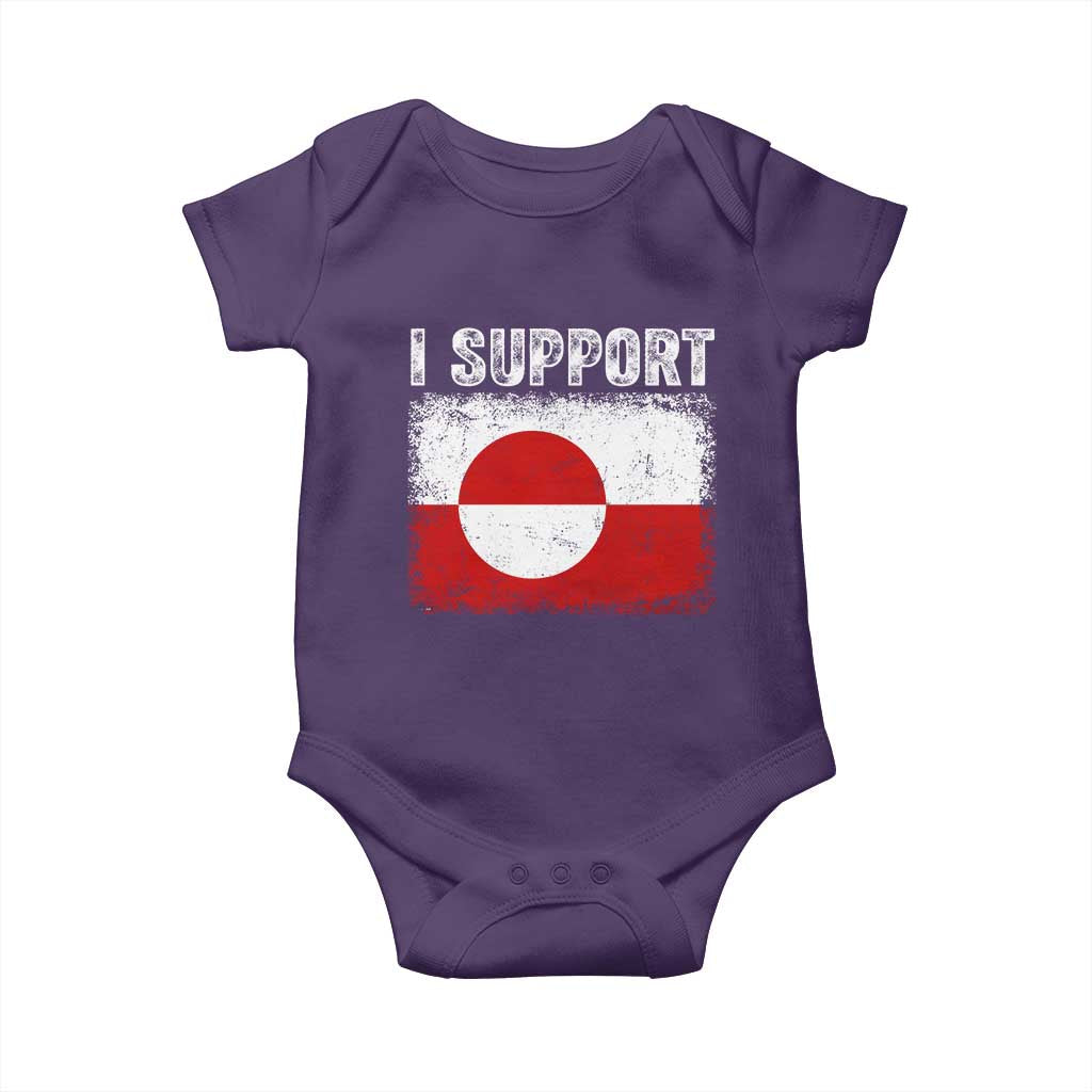 I Support Greenland Baby Onesie Grunge Flag