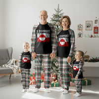 I Support Greenland Plaid Pajama Set Grunge Flag