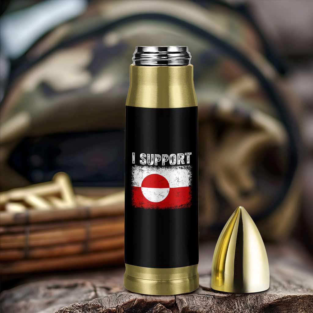 I Support Greenland Bullet Tumbler Grunge Flag